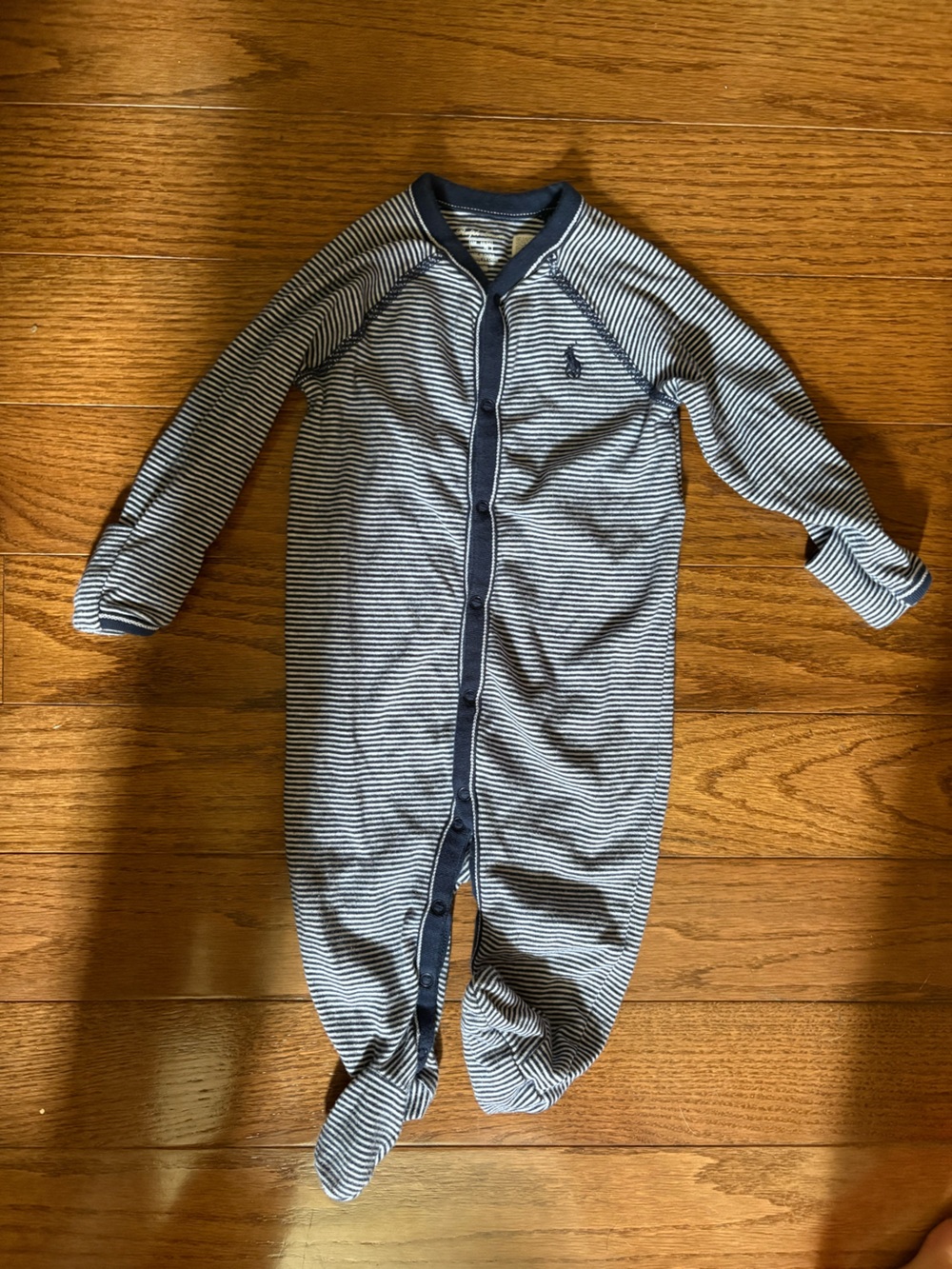 Ralph Lauren Navy and White Striped Button-Front Cardigan